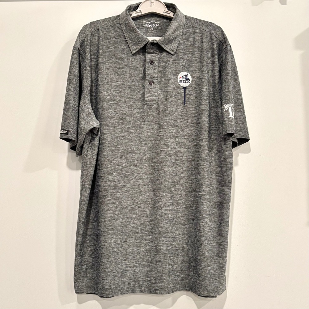Straight Down Mens Polo Shirt Large Chicago White Sox Golf Performance MLB 20410